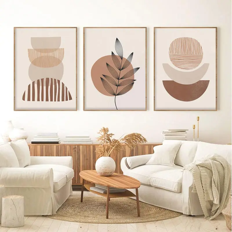 Photography Geometry - 3pcs Abstract Boho Minimalist Artwork Canvas