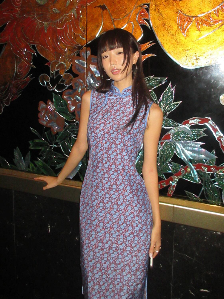 Photography Young - Elegant Floral Print Qipao Dress Young