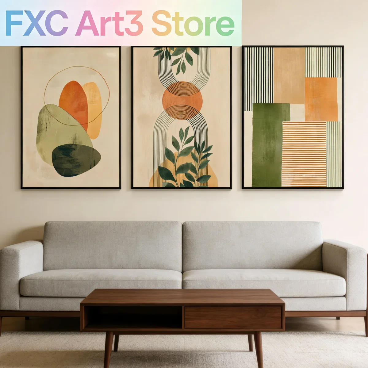 Photography Geometry - 3pcs/Set frameless canvas, Bohemian Geometric Abstract