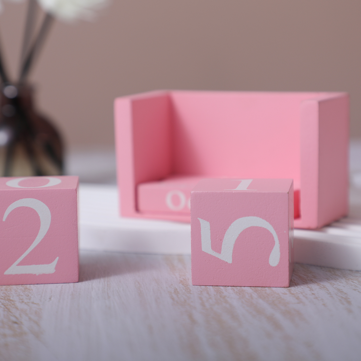 Photography Date - 1set（6pcs）Vintage Wooden Perpetual Calendar Eternal Blocks
