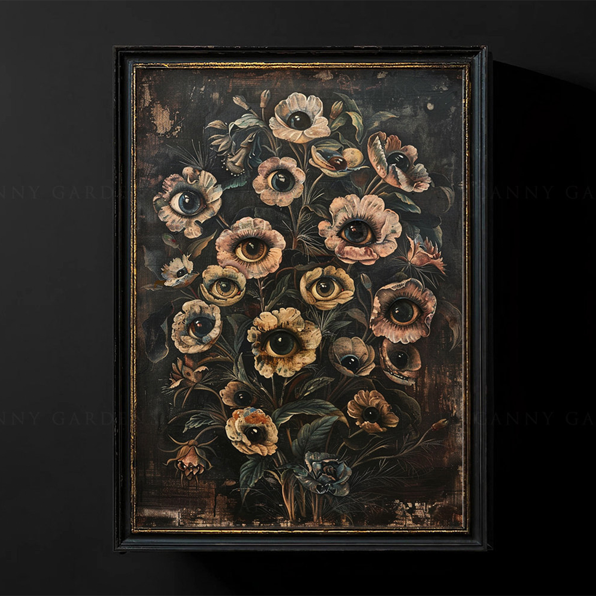 Photography Night - Victorian Gothic Floral Evil Eye Canvas