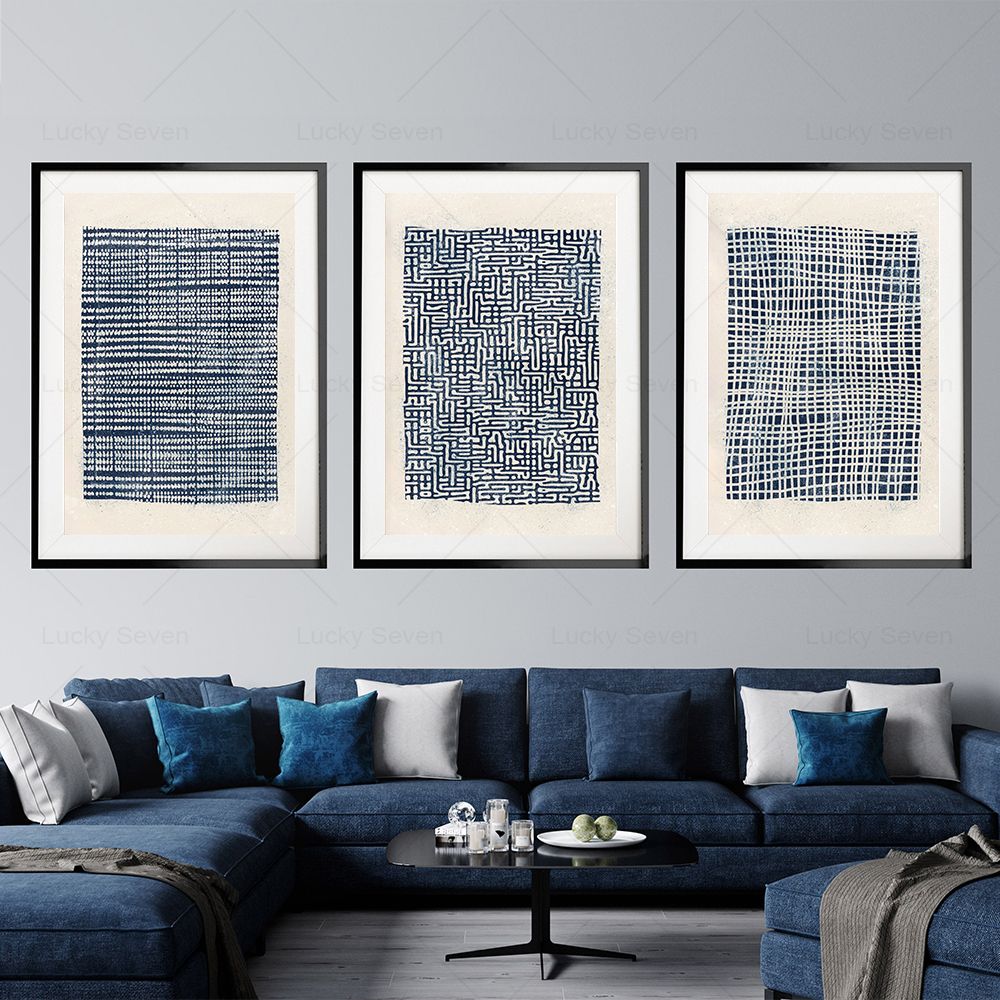 Photography Geometry - Navy Blue Abstract Modern Mid Century