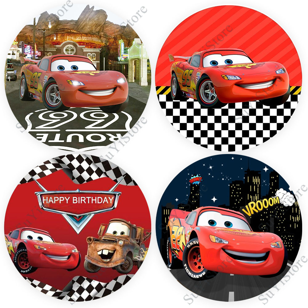 Photography Sport - Pixar Cars Round Photo Backdrop Cover