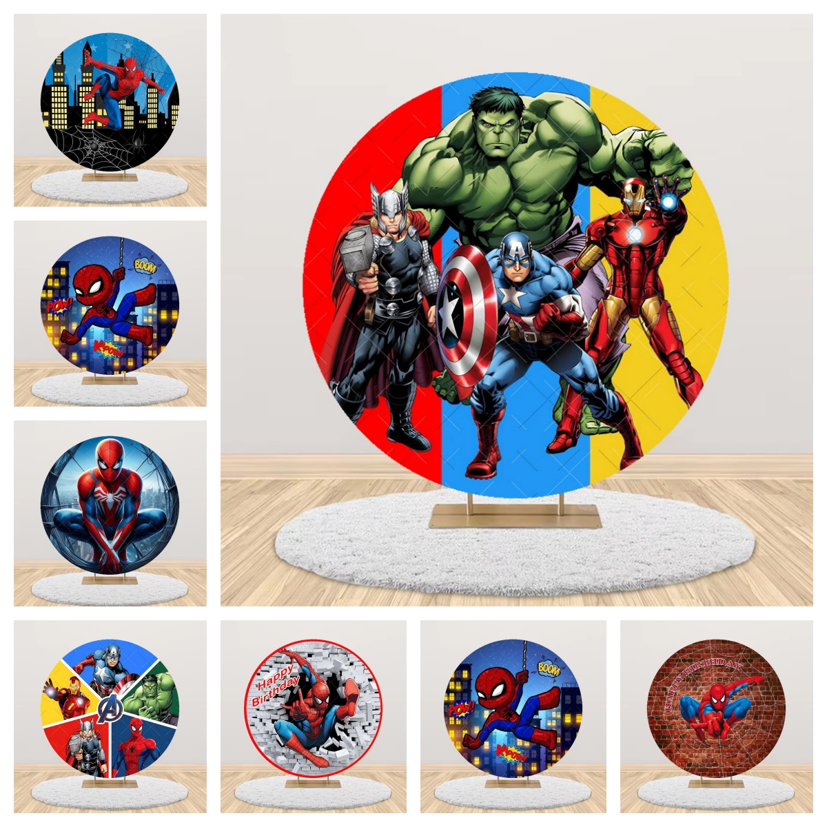 Photography Sport - Avengers Theme Round Backdrop Cover kids