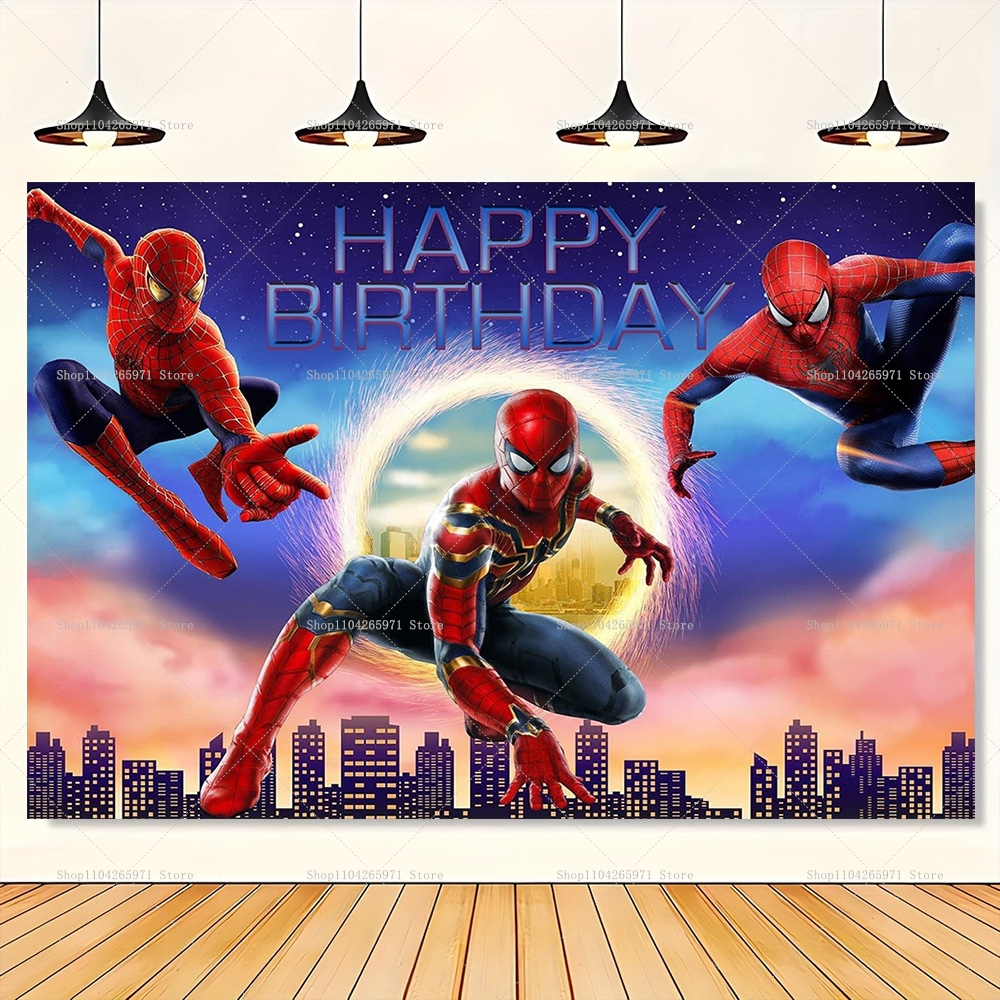 Photography Sport - Spiderman Superhero Backdrop Banner City Skyline