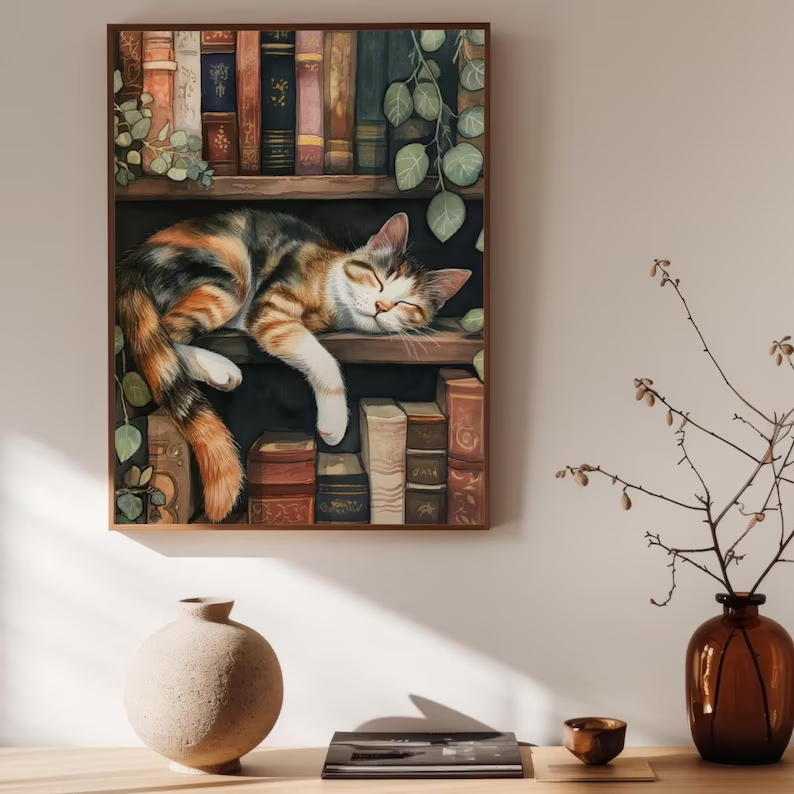 Cute Cat and Book Poster Victo – Photography Night recenzja i cena