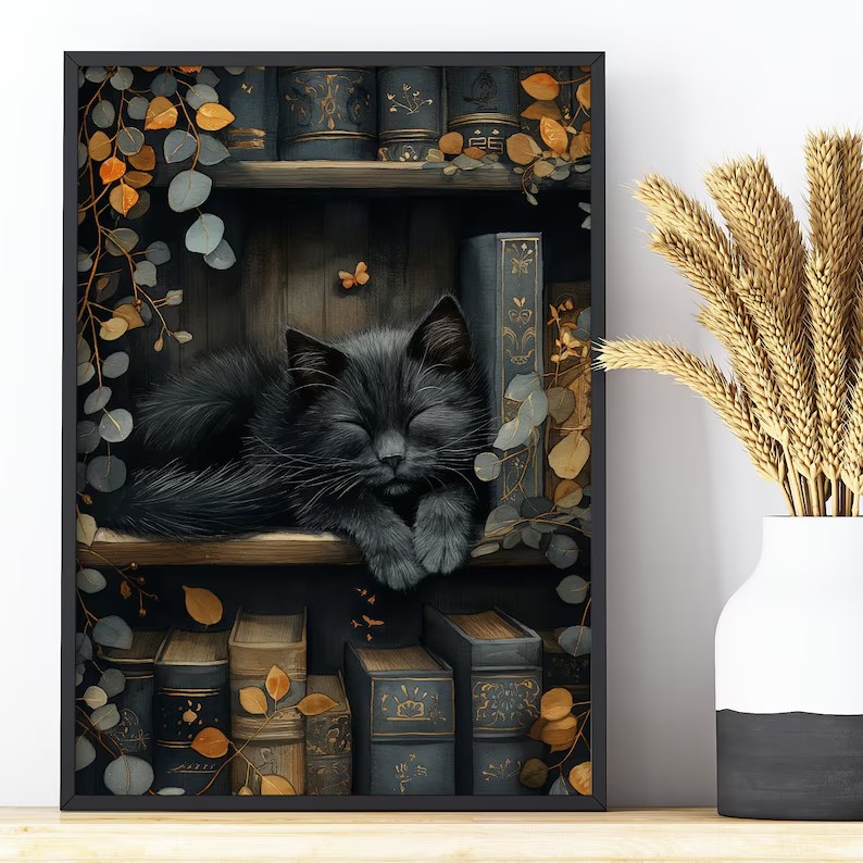Cute Cat and Book Poster Victo – Photography Night recenzja i cena