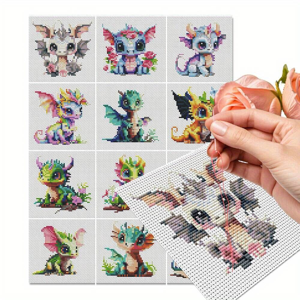 12Pcs Dragon Cross Stitch 11CT – Photography Geometry recenzja i cena