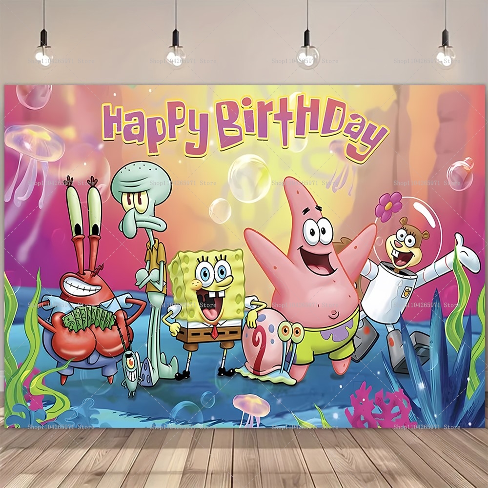 SpongeBob Party Backdrop Banne – Photography Sport recenzja i cena