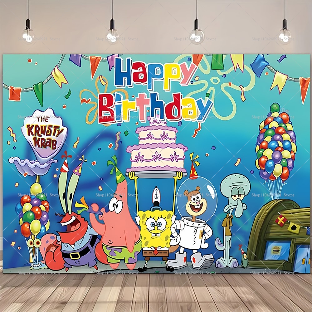 SpongeBob Party Backdrop Banne – Photography Sport recenzja i cena