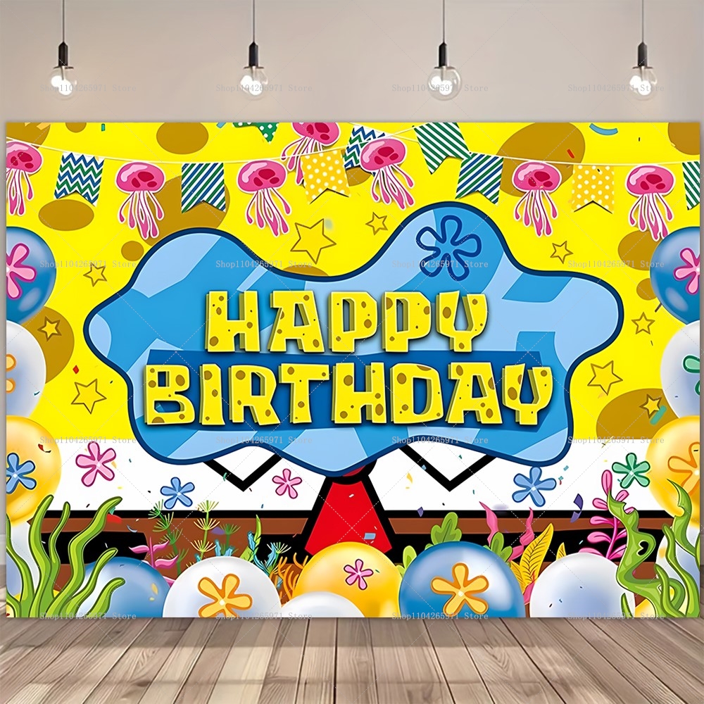 SpongeBob Party Backdrop Banne – Photography Sport recenzja i cena