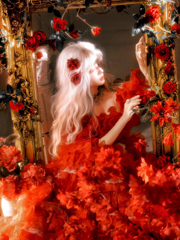 Retro Baroque Style Red Dress  – Photography Young recenzja i cena