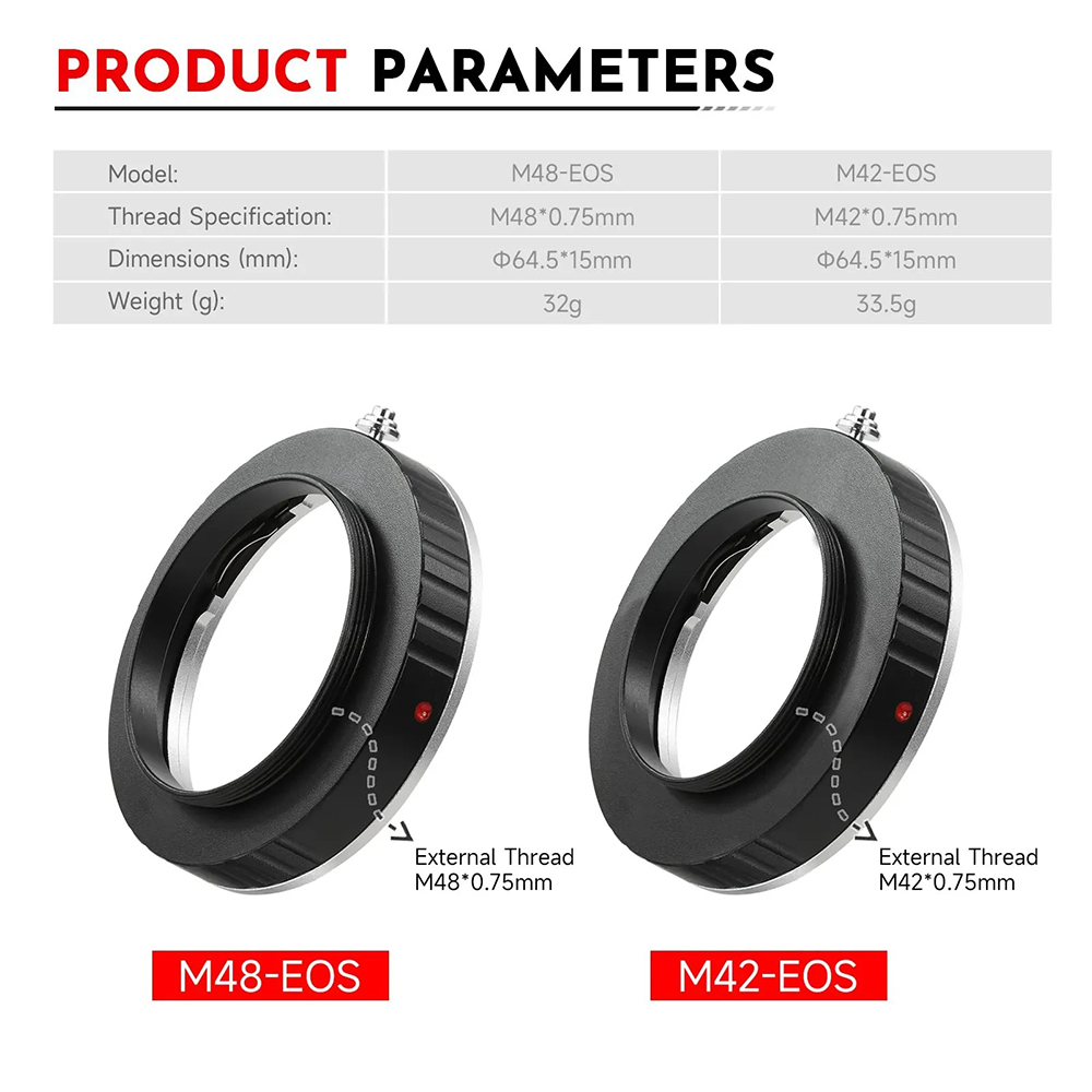 EYSDON M42/ M48 To EOS Camera  – Lens Adapter Ring recenzja i cena