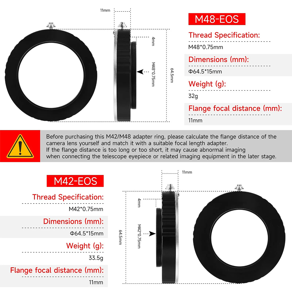 EYSDON M42/ M48 To EOS Camera  – Lens Adapter Ring recenzja i cena