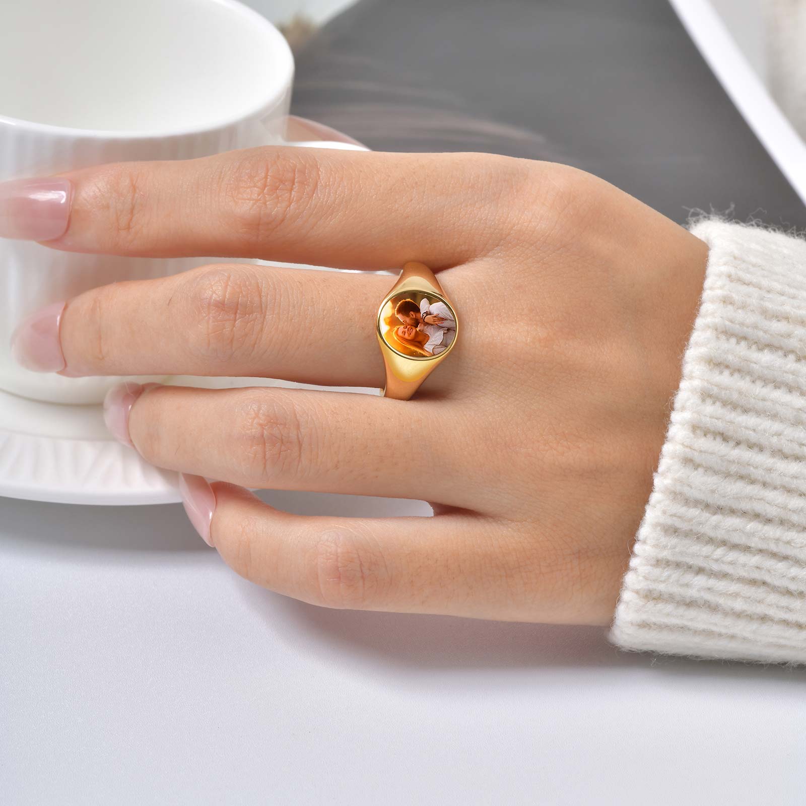 Custom Photo Signet Ring for W – Photography Logo recenzja i cena