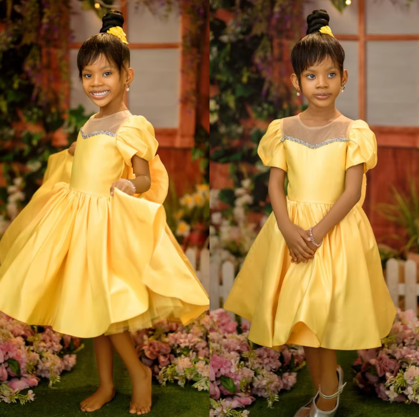 Flower Girl Dress Satin Knee-l – Photography Solo recenzja i cena