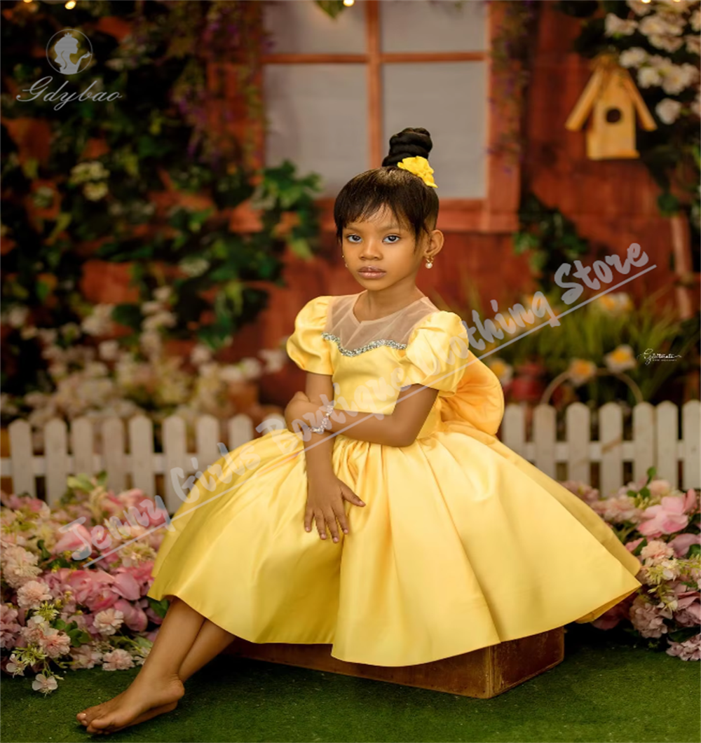 Flower Girl Dress Satin Knee-l – Photography Solo recenzja i cena