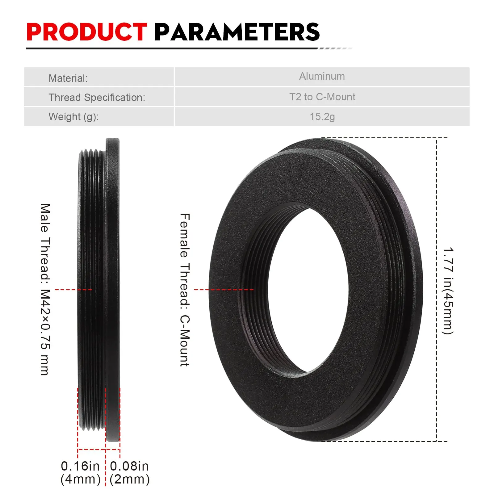 Datyson M42x0.75 Male to C/CS  – Lens Adapter Ring recenzja i cena
