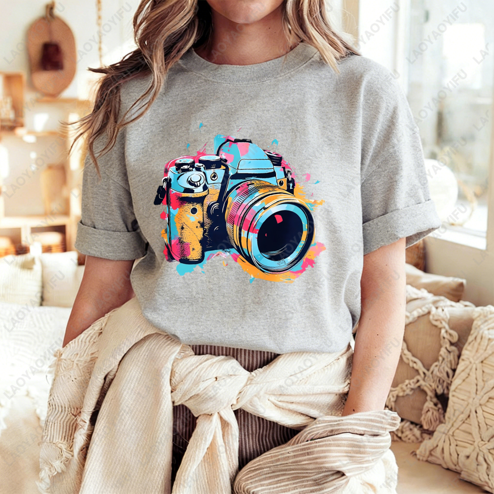 Women's Casual Round Neck T-Sh – Photography Graphic Design recenzja i cena